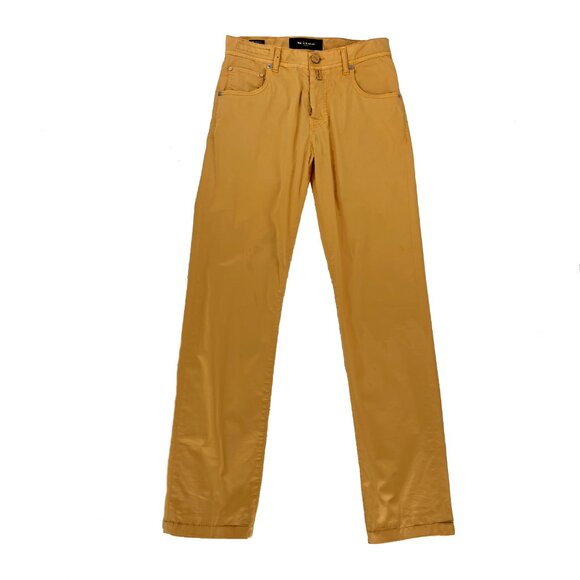 Kiton Napoli Italy Cotton Stretch Trousers Pants yellow gold Mens 29 x 30 - Picture 1 of 7